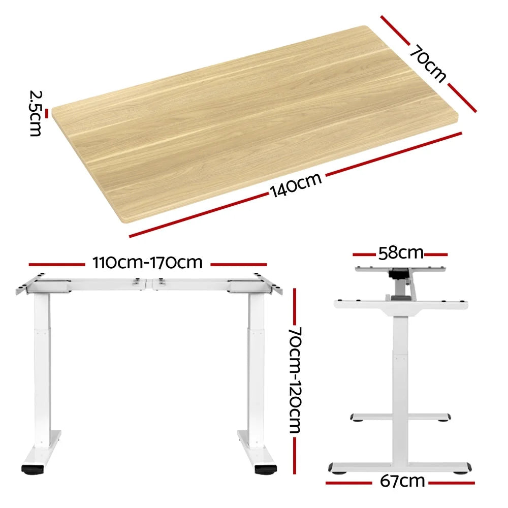 White oak 140cm desk for study or home office workspaces