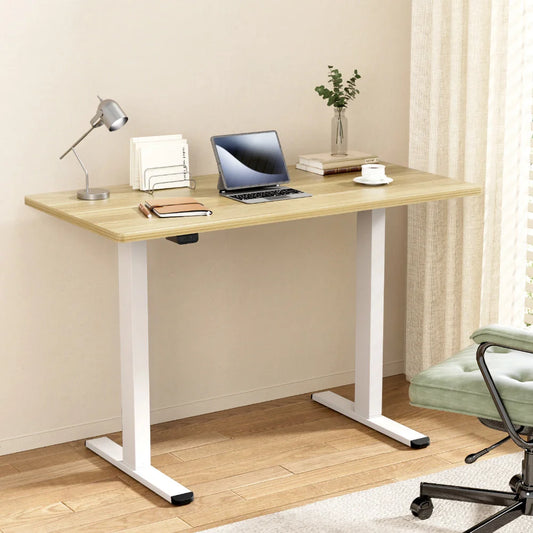 White oak 140cm desk with standing motorised dual motor