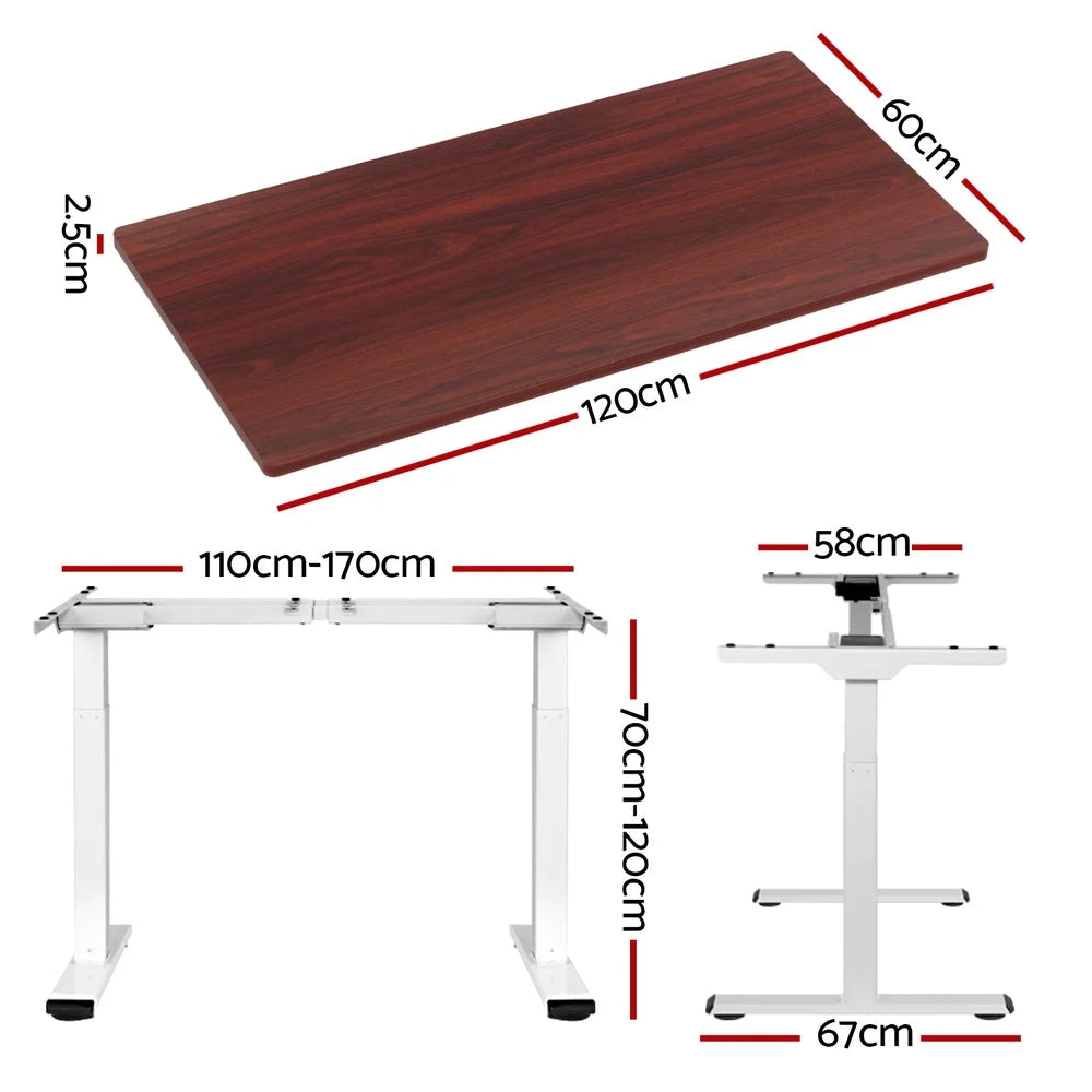 Standing Desk Motorised Dual Motor Walnut - 120CM