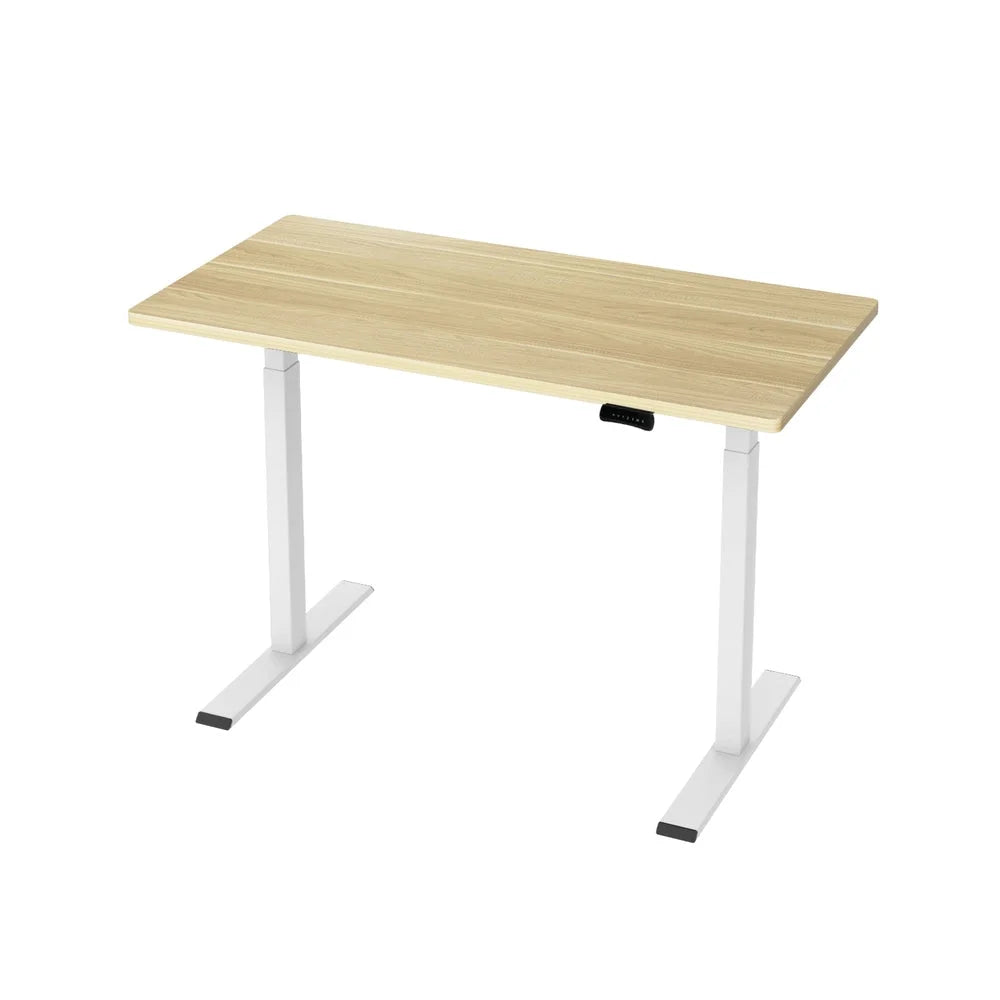 White oak 120cm desk with standing electric height adjustable