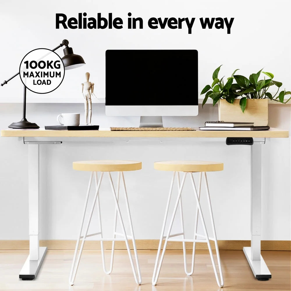 Standing Desk Motorised Dual Motor White Oak 120cm 848