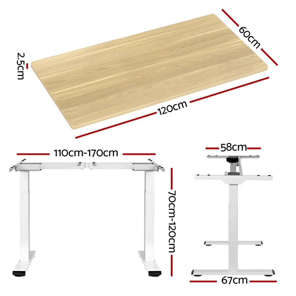 White oak 120cm desk for study or home office workspaces