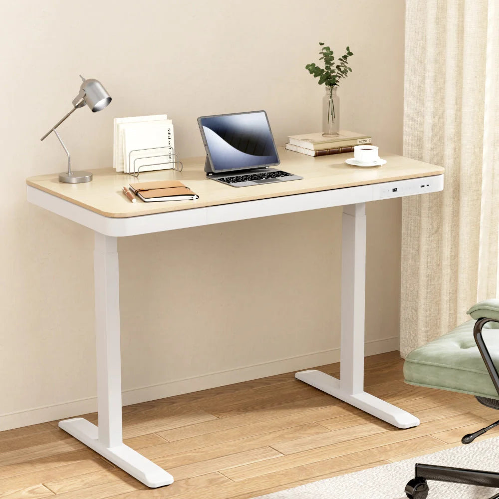 Oak 120cm desk with standing motorised dual motor