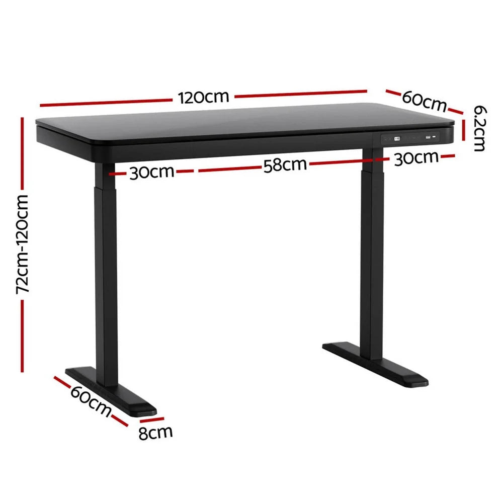 Standing Desk Motorised Dual Motor with Drawer 120CM
