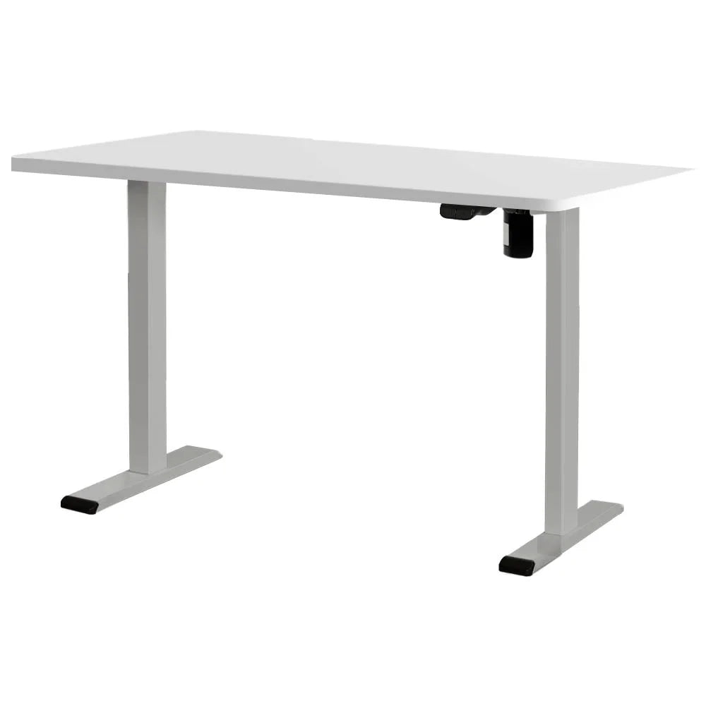 White grey 120cm desk with lower support frame and fitted legs