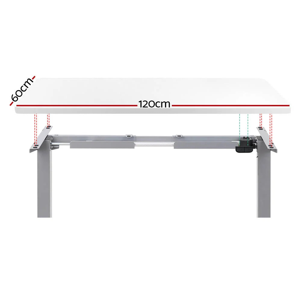White 120cm home office desk with drawer storage and writing surface