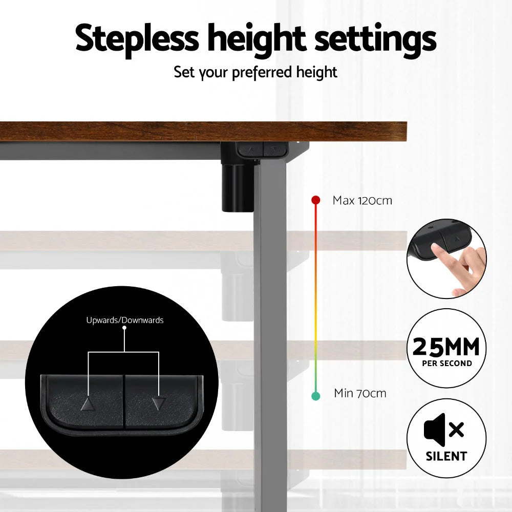 Standing Desk Motorized 140CM rustic brown 178