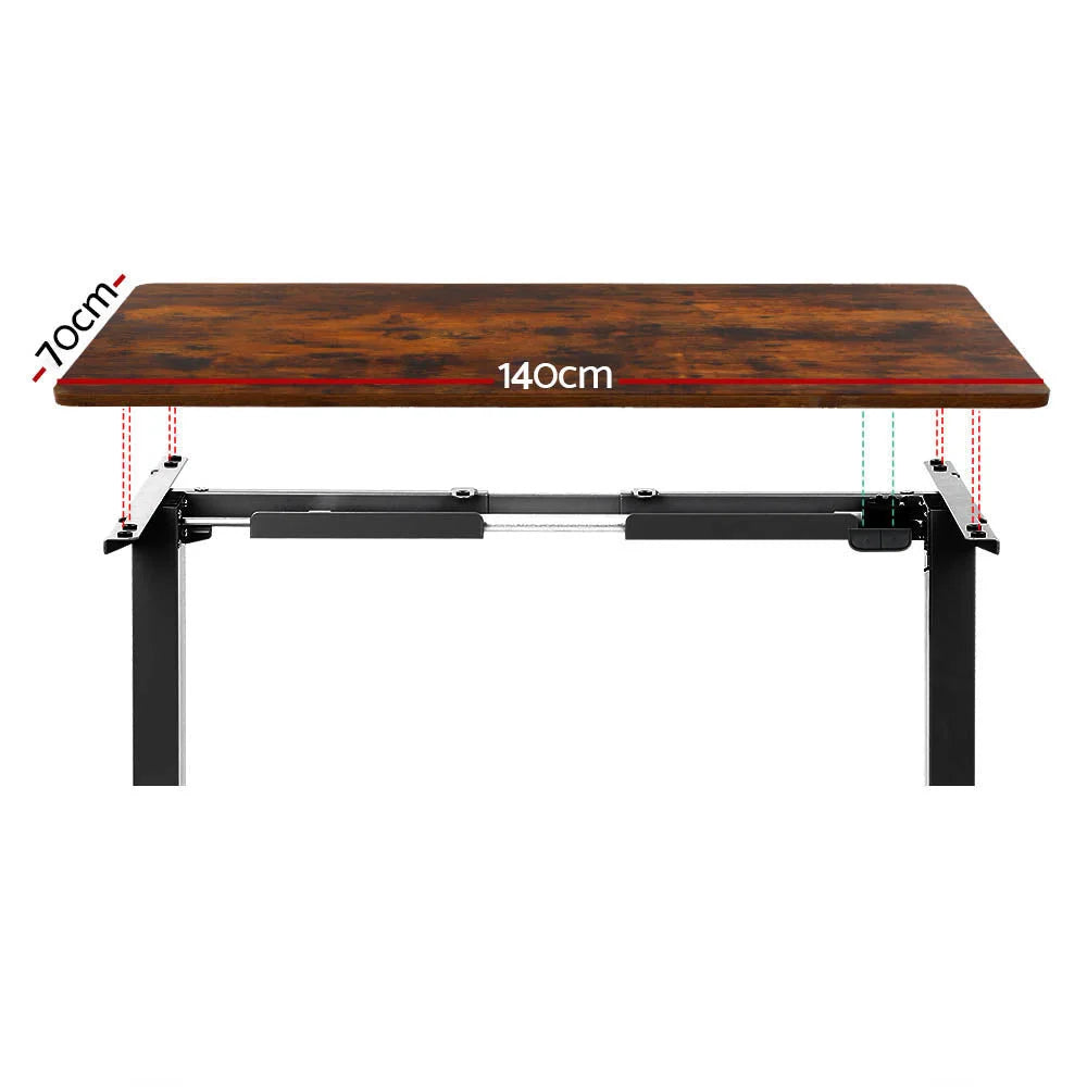 Standing Desk Motorized 140CM rustic brown 678