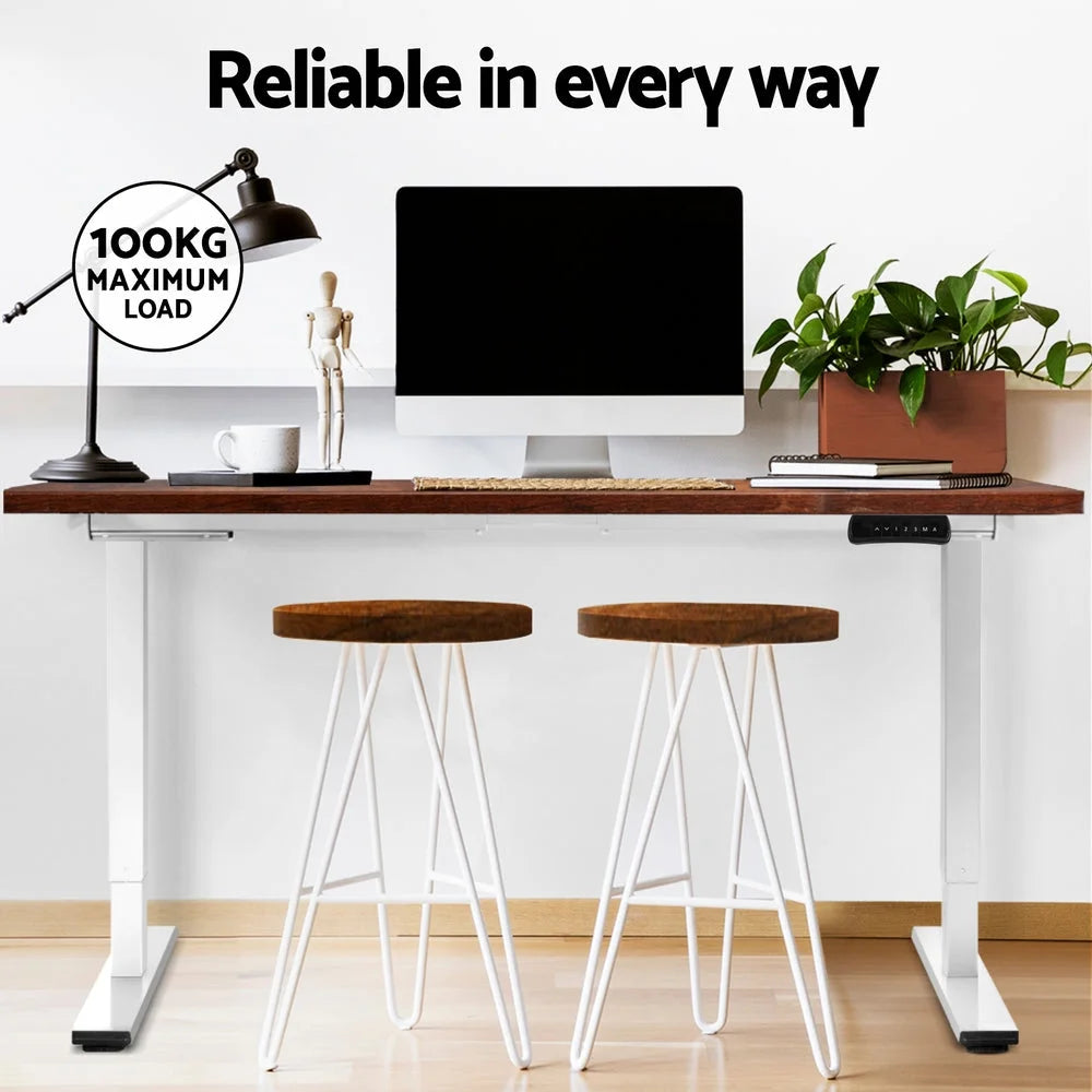 Desk with standing motorized dual motor rustic