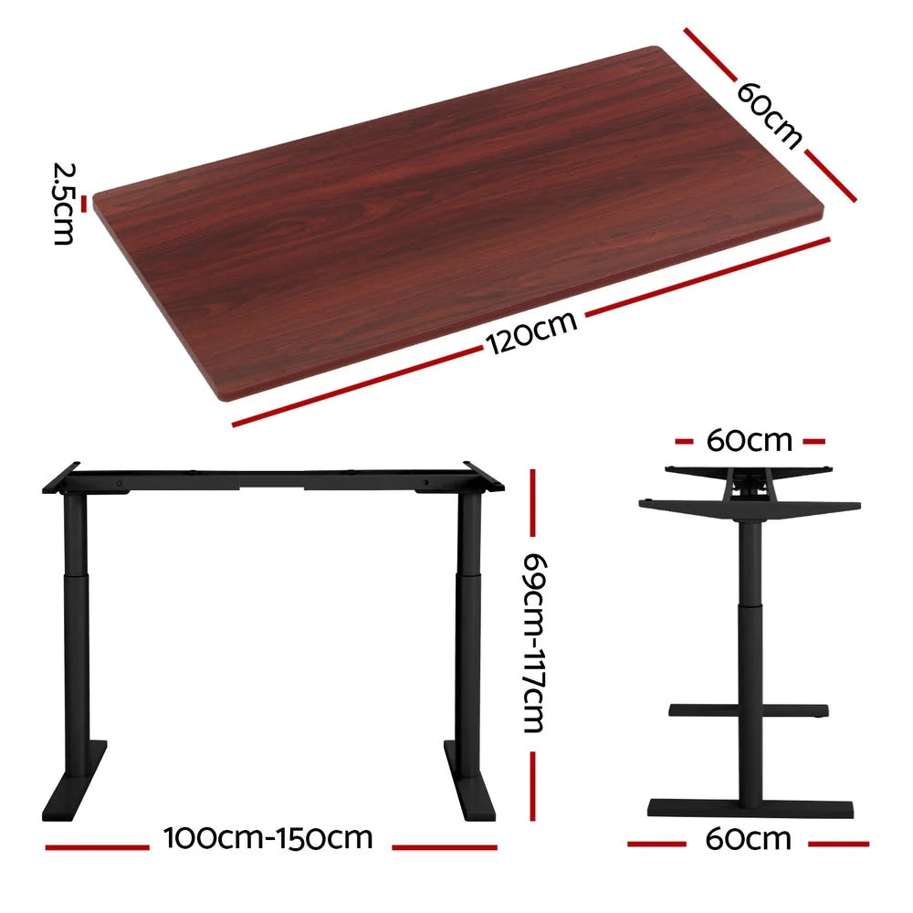 Standing Desk Motorized Dual Motor 120CM - Walnut