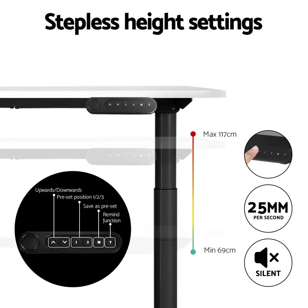 Standing Desk Motorized Dual Motor 120CM - White
