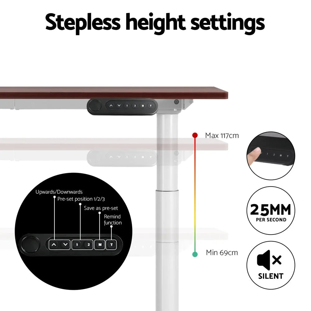 Standing Desk Motorized Dual Motor 140CM - Walnut