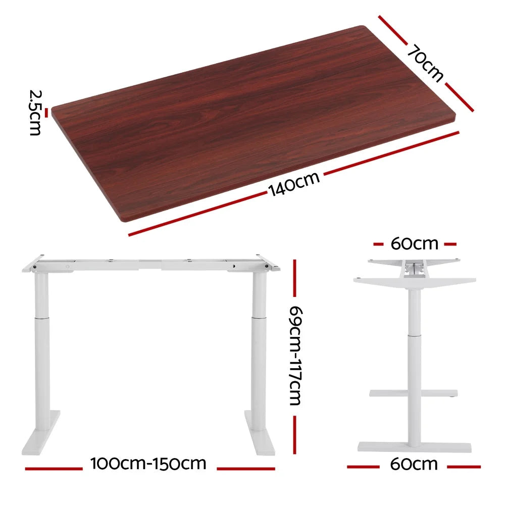 Standing Desk Motorized Dual Motor 140CM - Walnut