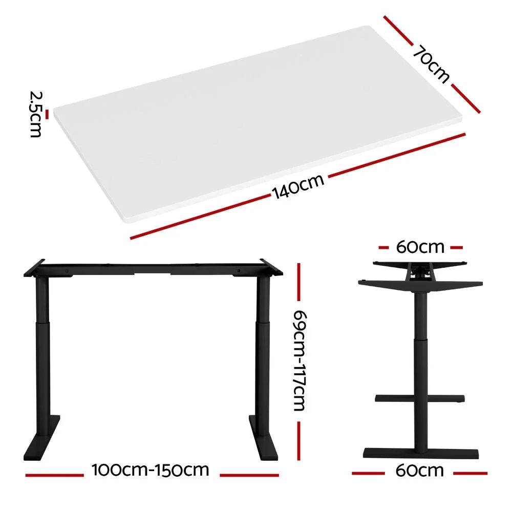Standing Desk Motorized Dual Motor 140CM - White