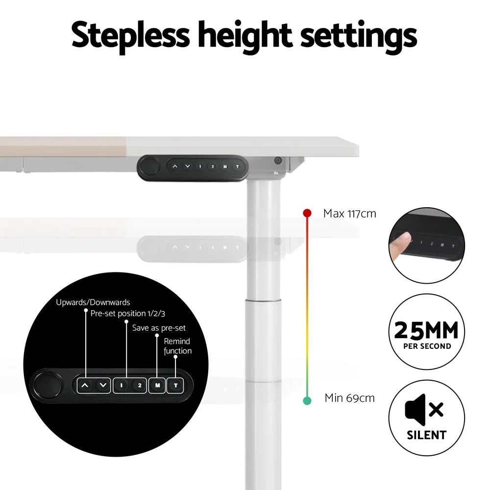 Standing Desk Motorized Dual Motor Splice 120CM - White