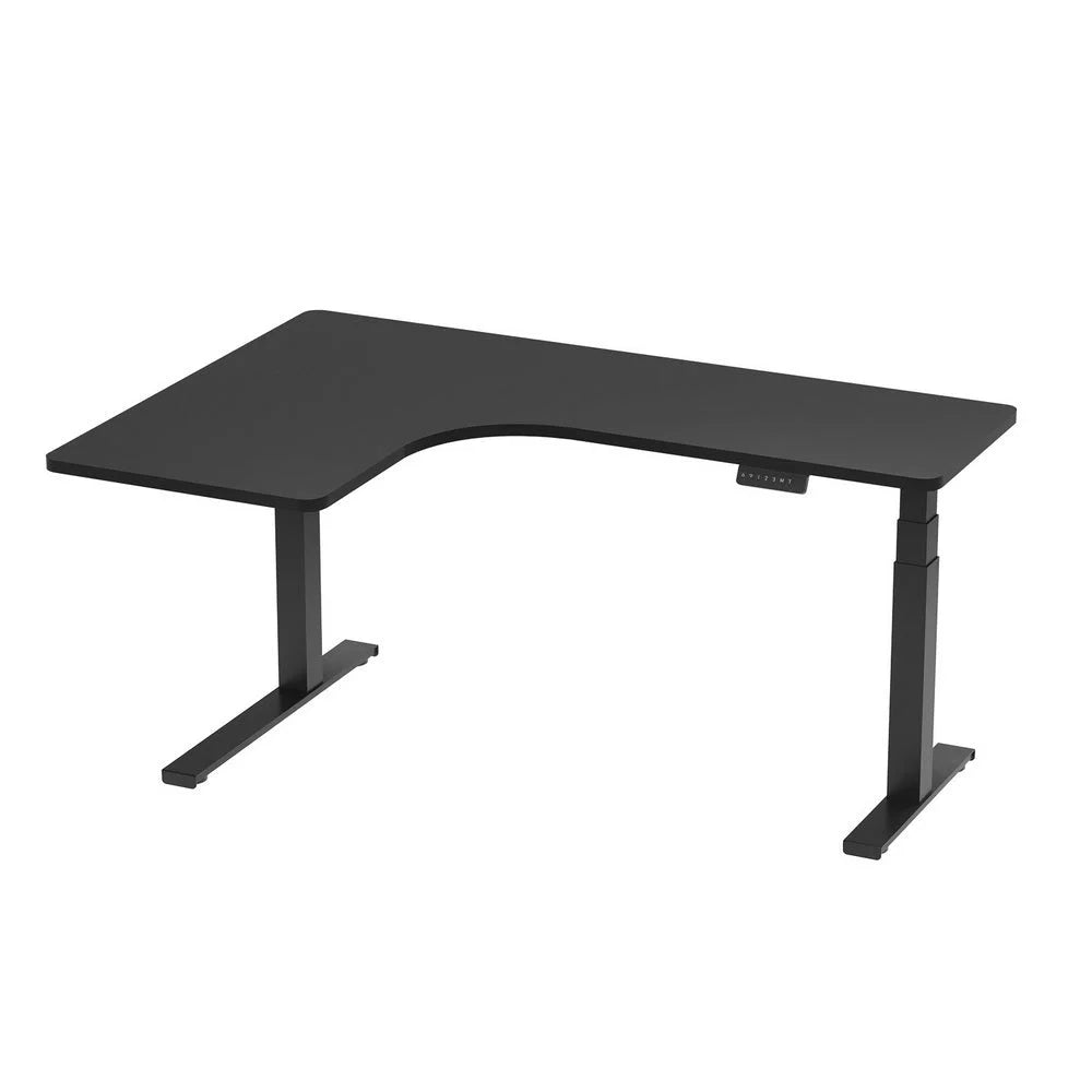 Standing Desk Motorized L-Shape 160CM - Black - Furniture