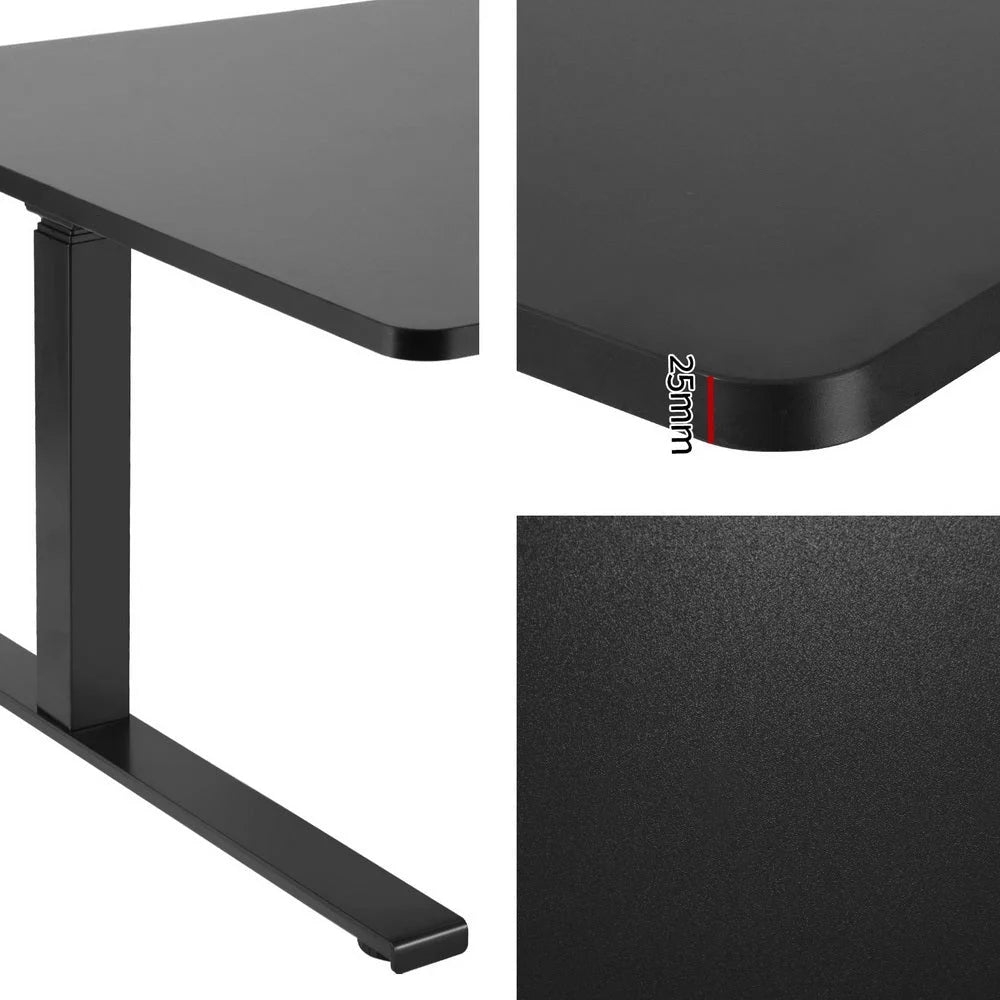 Standing Desk Motorized L-Shape 160CM - Black - Furniture