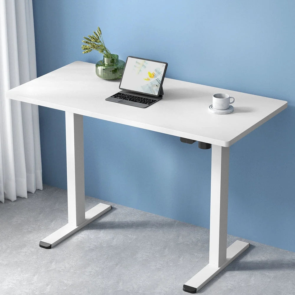 Standing desk with drawer storage and writing surface