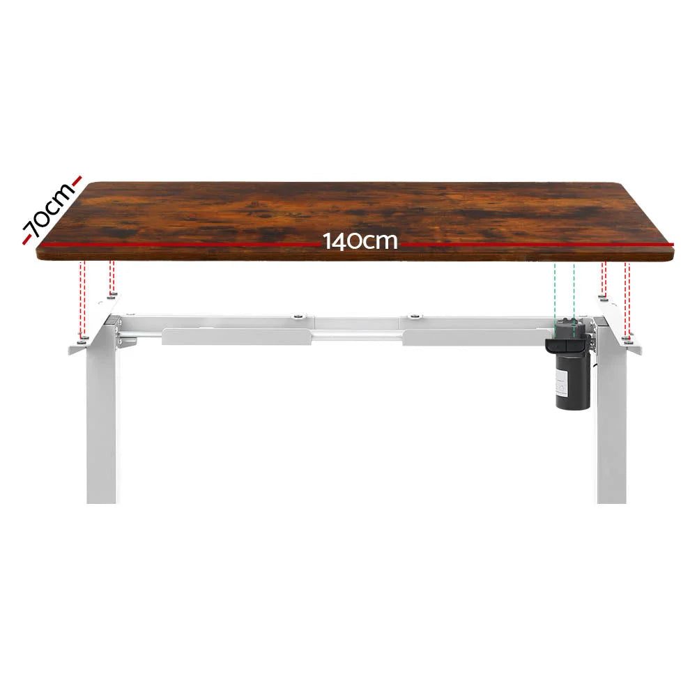 Standing Desk Motorized Sit Stand 140CM rustic brown 943