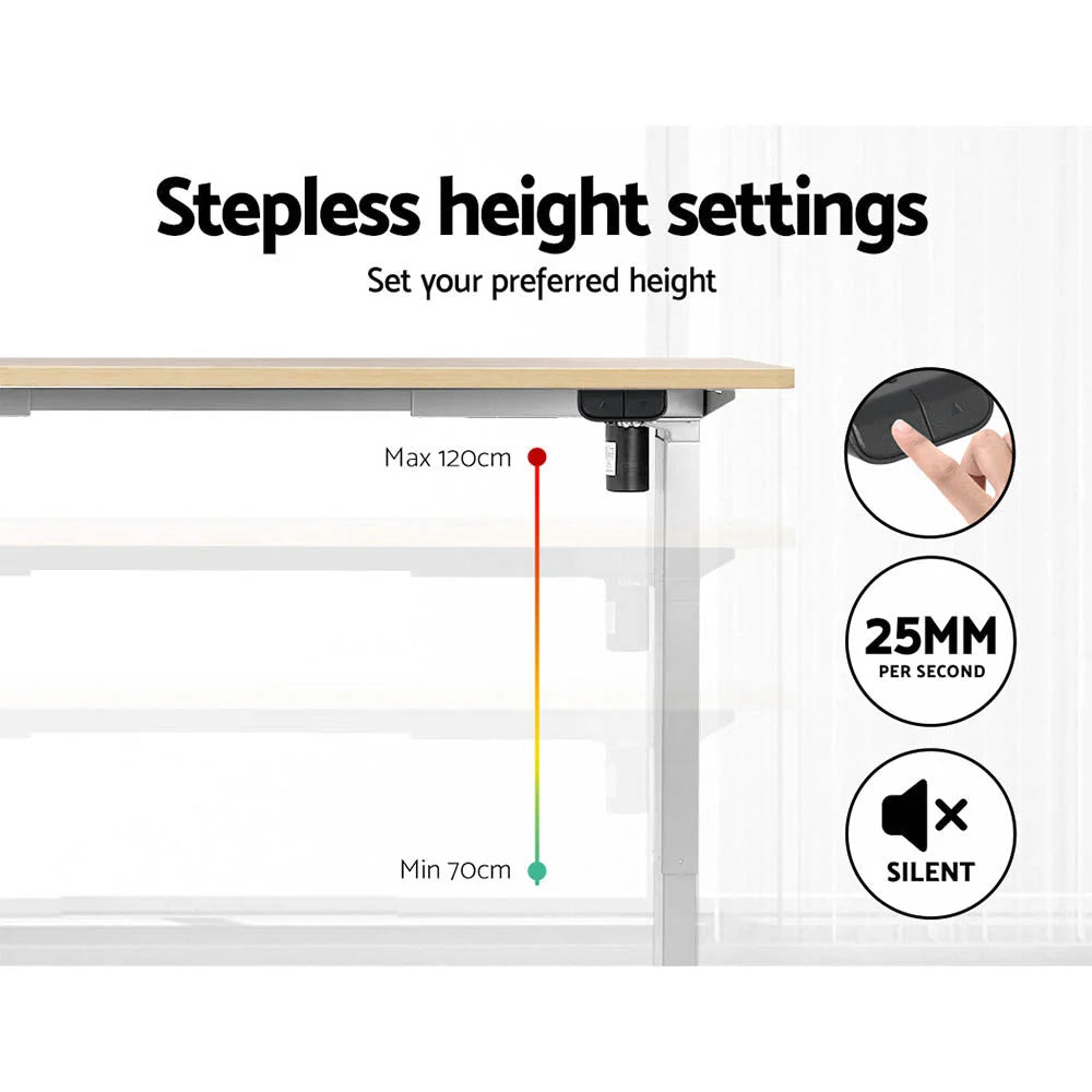 Standing Desk Motorized Sit-Stand 140CM - White Oak