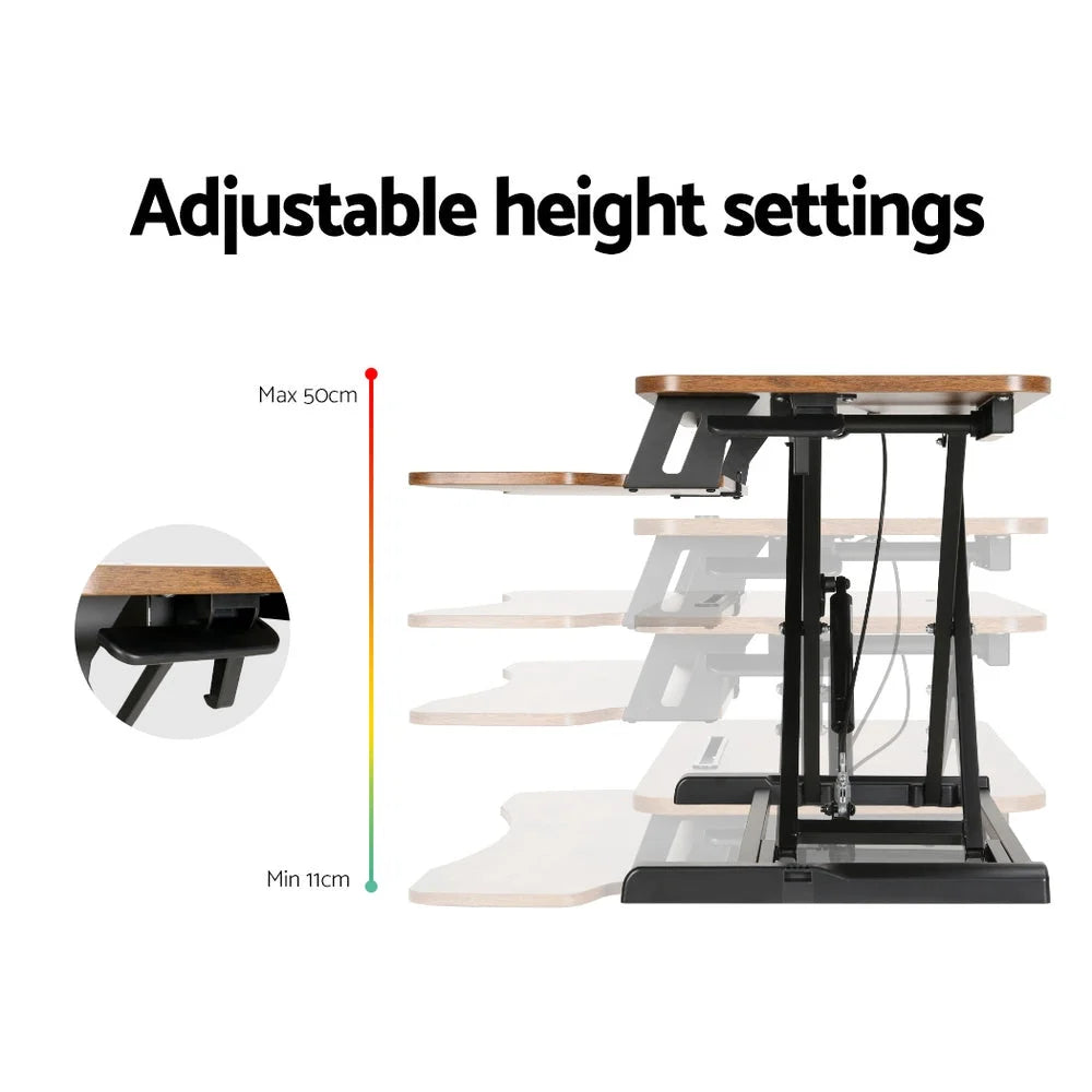 Brown 80cm home office desk with workstation surface and side shelves