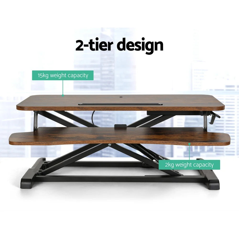 Standing Desk Riser Height Adjustable 80CM rustic brown 465