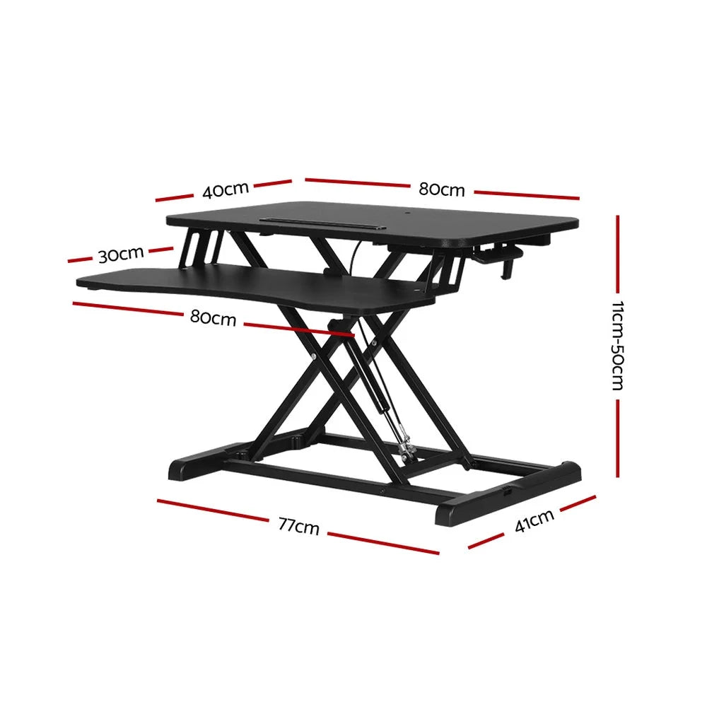 Standing Desk Riser Height Adjustable with Black 80cm