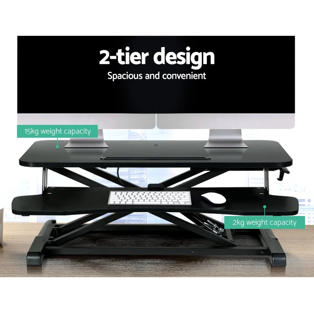 Laptop desk Standing Riser Height Adjustable Black 80CM