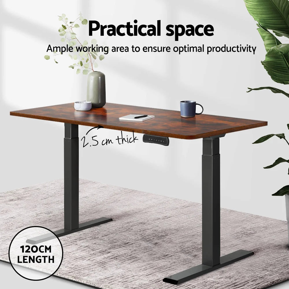 Desk with standing top rustic motorised