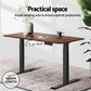 Brown 140cm standing desk with work surface and storage section