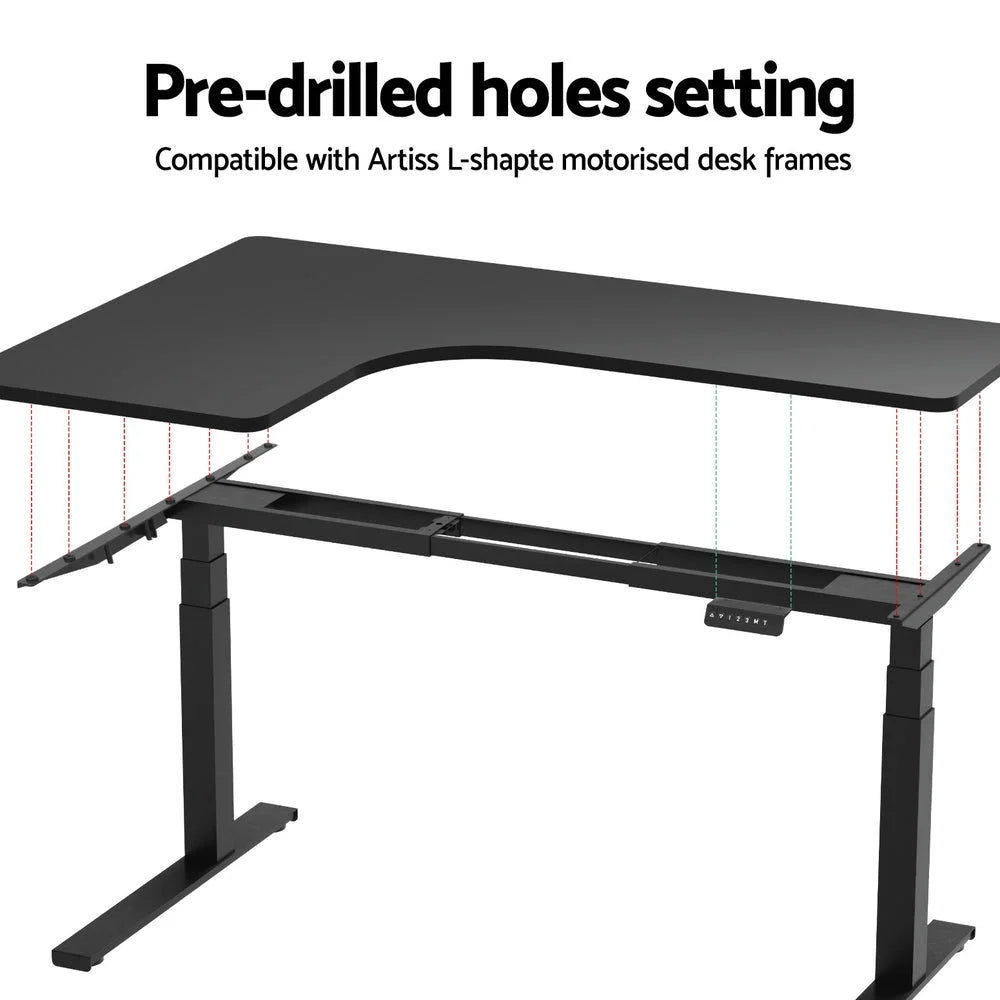 Standing Desk Top L-Shape Black 160CM - Furniture