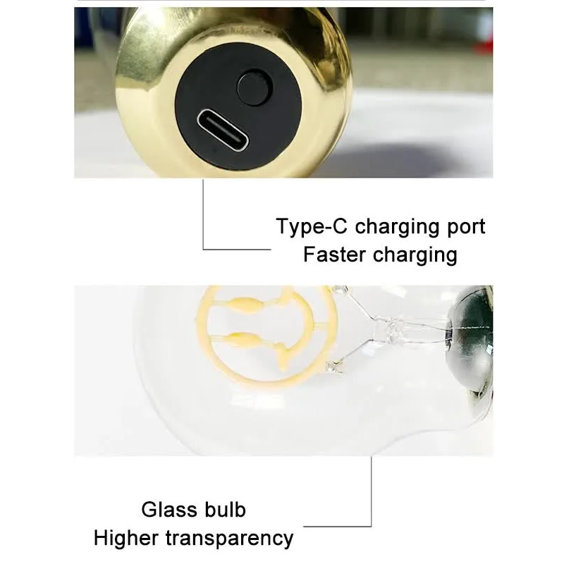 Star and Moon Shape Portable USB Rechargeable LED Bulb