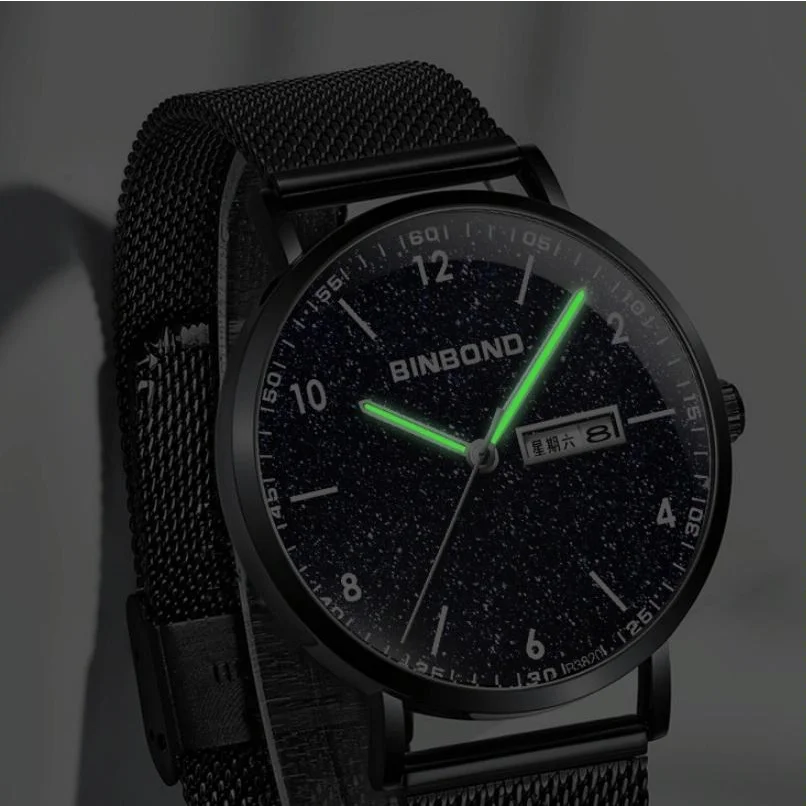 Starry Sky Pattern Quartz Watch for Men - Simple & Luminous