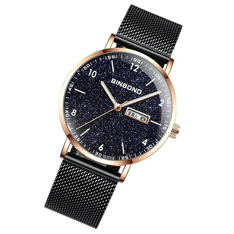 Starry Sky Pattern Quartz Watch for Men - Simple & Luminous