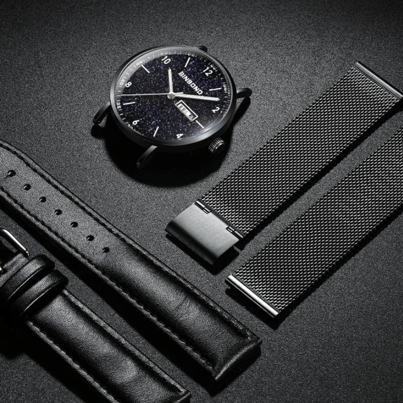 Starry Sky Pattern Quartz Watch for Men - Simple & Luminous