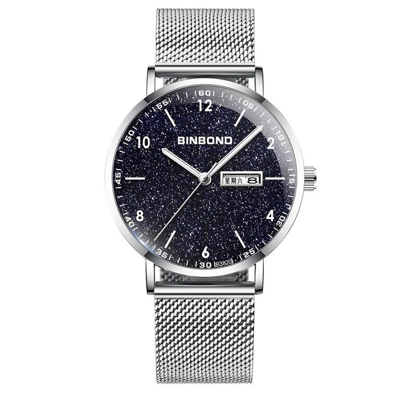 Starry Sky Pattern Quartz Watch for Men - Simple & Luminous