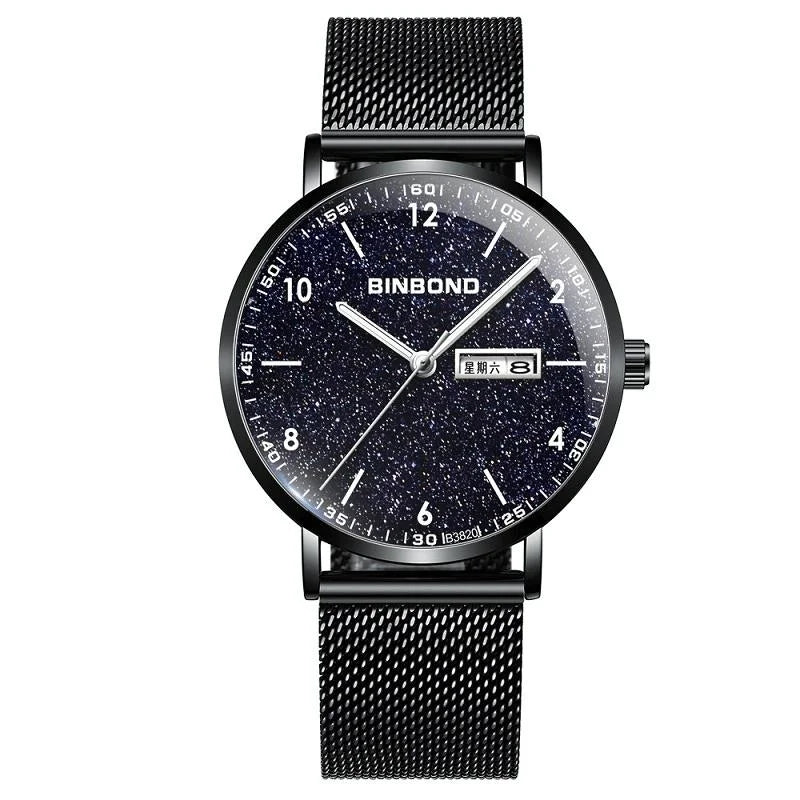 Starry Sky Pattern Quartz Watch for Men - Simple & Luminous