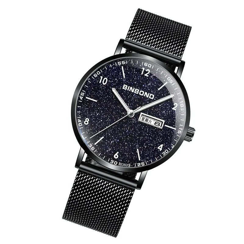 Starry Sky Pattern Quartz Watch for Men - Simple & Luminous