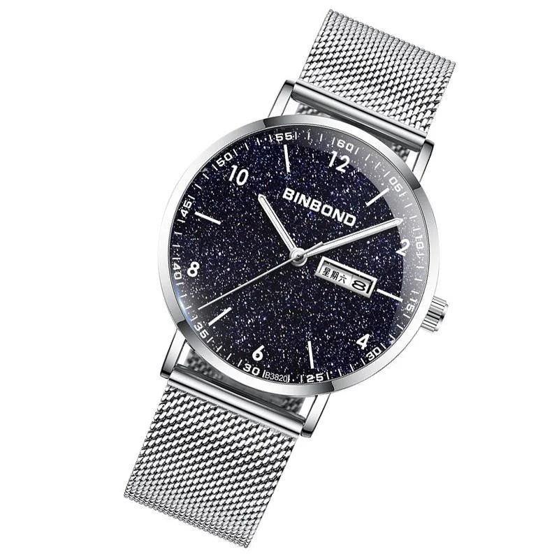 Starry Sky Pattern Quartz Watch for Men - Simple & Luminous