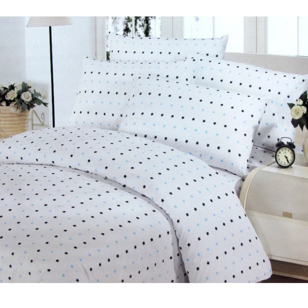 Stars Polyester Cotton Quilt Cover Set Double - Home &