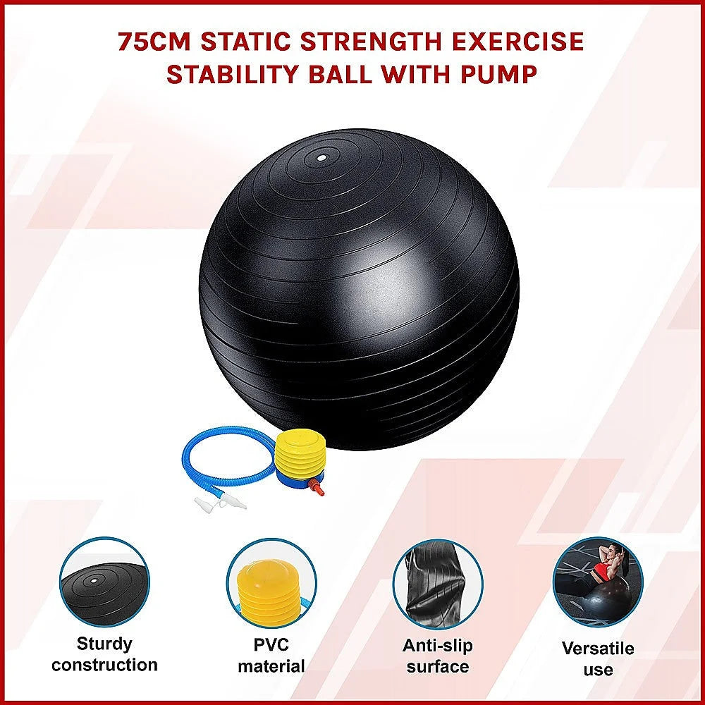 Static Strength Exercise Stability Ball 75cm with Pump