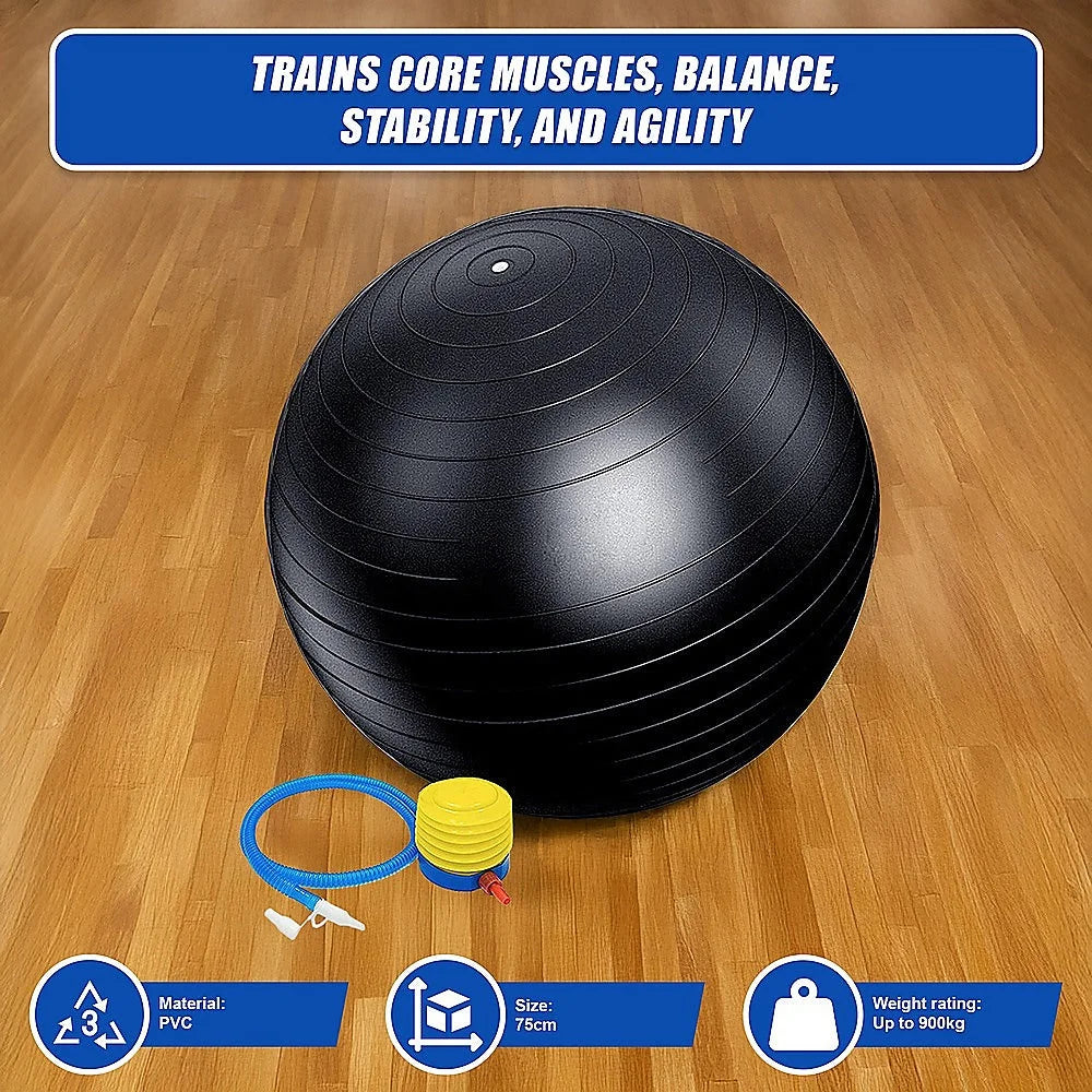 Static Strength Exercise Stability Ball 75cm with Pump