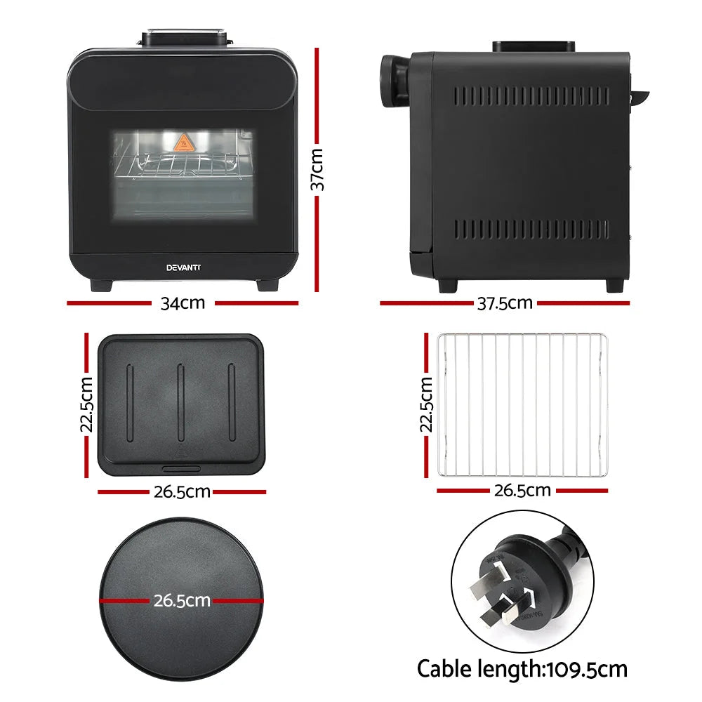 Steam Air Fryer Oven 15L with LCD Touch 1600W - Appliances