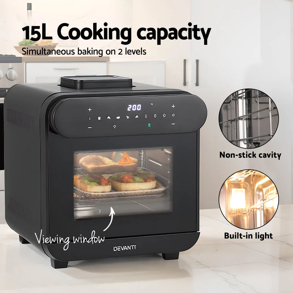 Steam Air Fryer Oven 15L with LCD Touch 1600W - Appliances