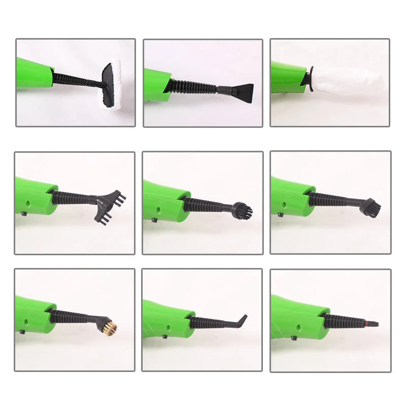 Steam mop cleaner with useful parts and product scale