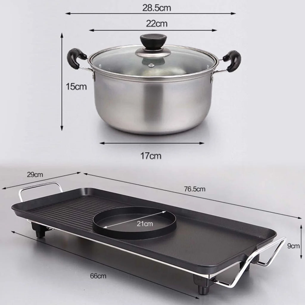Steamboat Hot Pot Set Premium 2X Asian Soup Maker Fondue Teppanyaki Grill