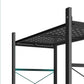 Steel Black Foldable Display Stand 4 Tier Multi-Functional Shelves Portable Storage Organizer with Wheels