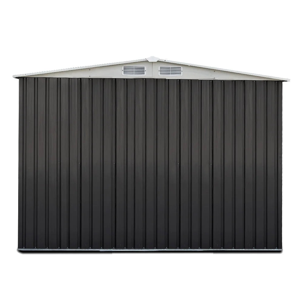 Steel Garden Shed 2.05x2.57m with Roof Grey - Garden