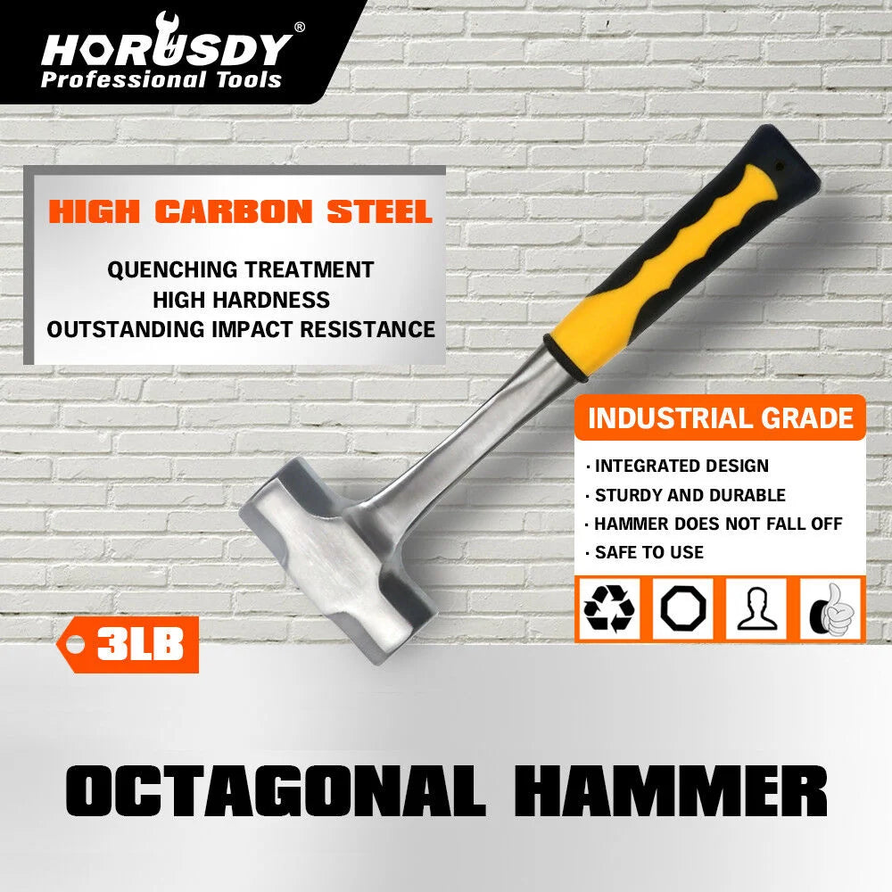 Steel Hammer Set 2LB + 3LB Double Octagonal Solid Forged