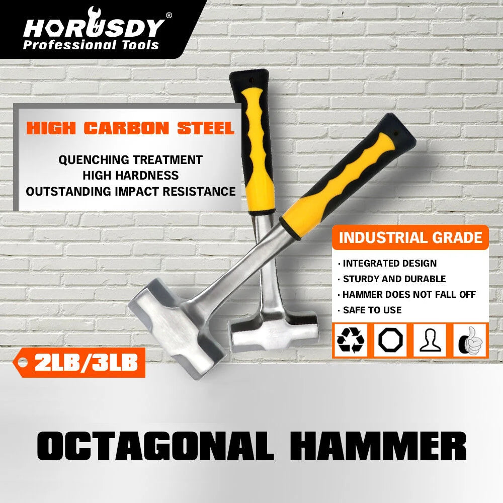 Steel Hammer Set 2LB + 3LB Double Octagonal Solid Forged